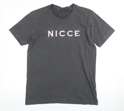 Nicce Men's Black S T-Shirt Crew Neck Logo Short Sleeve