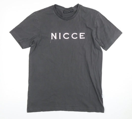 Nicce Men's Black S T-Shirt Crew Neck Logo Short Sleeve