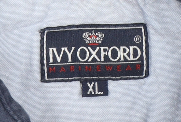 Ivy Oxford Men's Blue & Grey Striped XL Polo