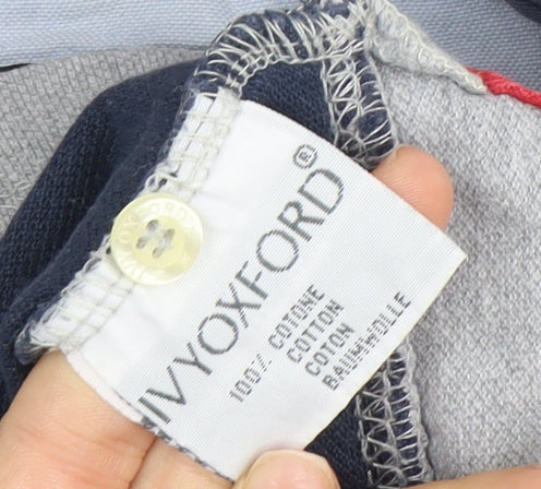 Ivy Oxford Men's Blue & Grey Striped XL Polo