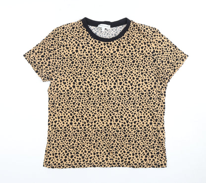 Womens UK Size UK 12 Warehouse Beige Basic T-Shirt