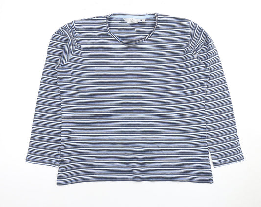 Womens UK Size 14 Isle Blue Basic T-Shirt