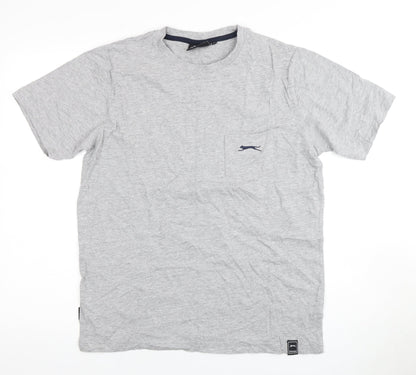 Unisex Adults UK Size M Slazenger Grey Basic T-Shirt