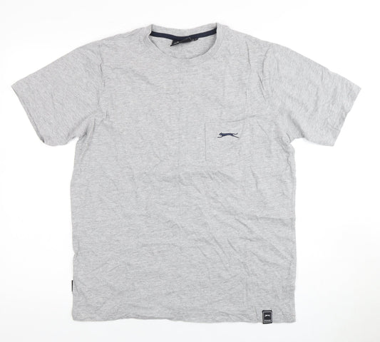 Unisex Adults UK Size M Slazenger Grey Basic T-Shirt