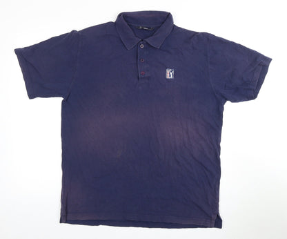 PGA TOUR Men's Blue Polo Shirt Size L with Logo