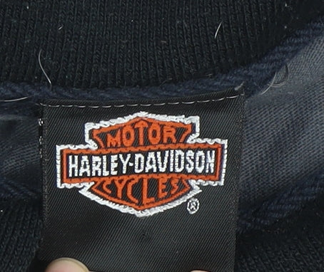 Harley-Davidson Men's Grey Long Sleeve Polo L