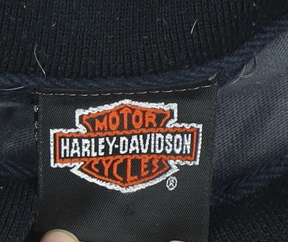 Harley-Davidson Men's Grey Long Sleeve Polo L