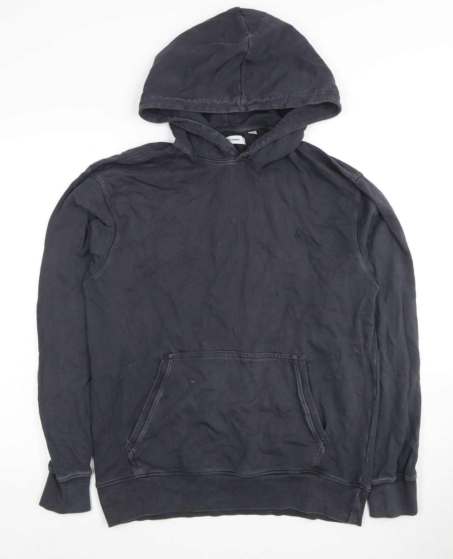 Mens UK Size M JACK & JONES Black Pullover Hoodie