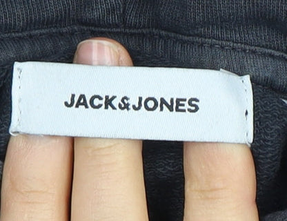 Mens UK Size M JACK & JONES Black Pullover Hoodie