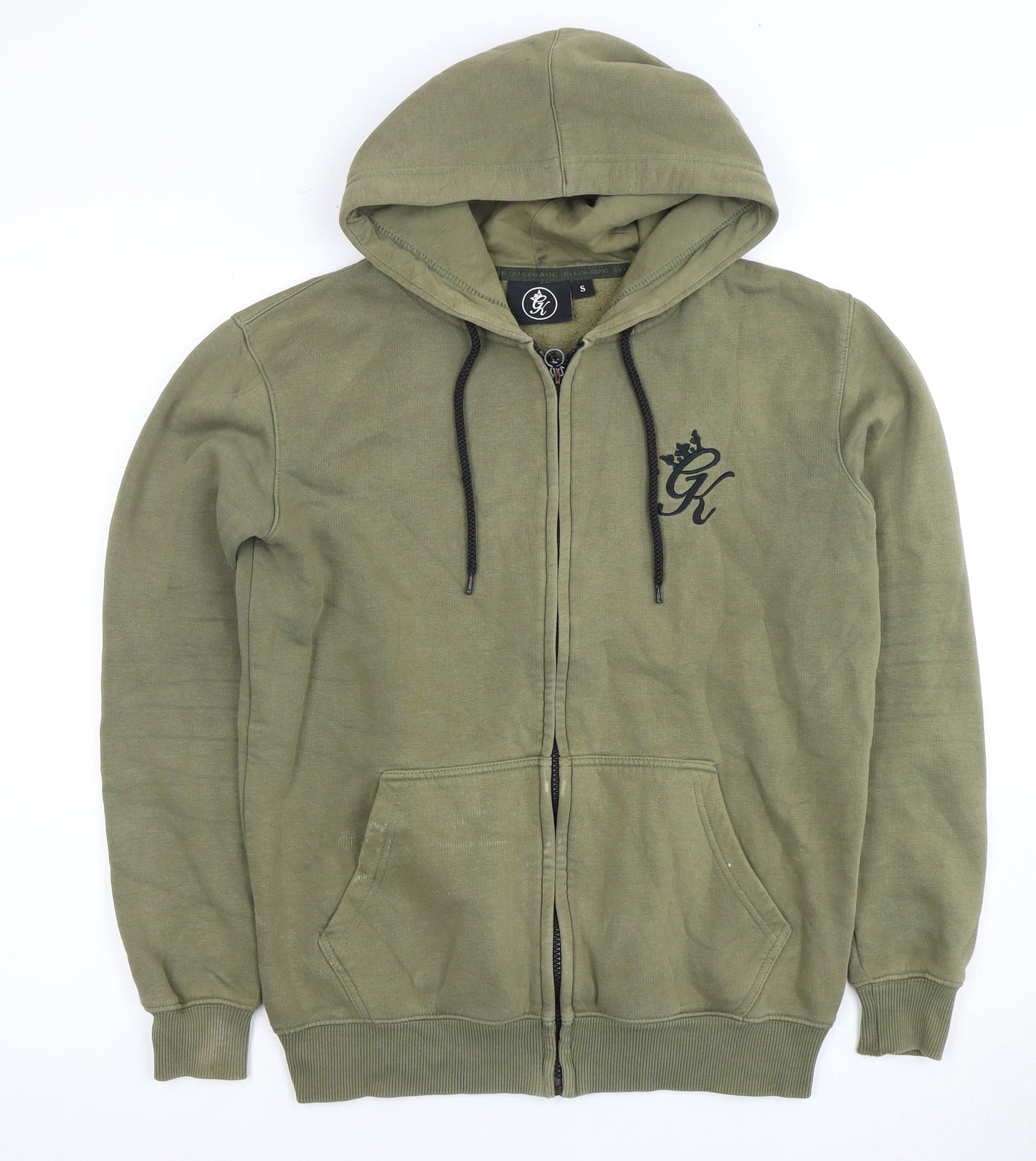 Mens UK Size S Gym King Green Full Zip Hoodie