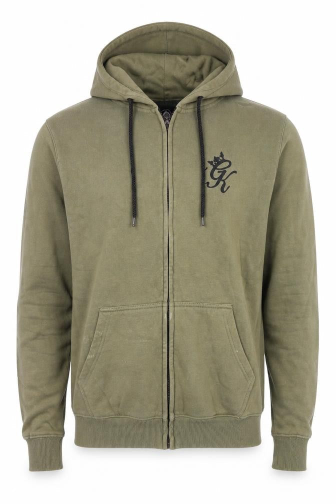 Mens UK Size S Gym King Green Full Zip Hoodie