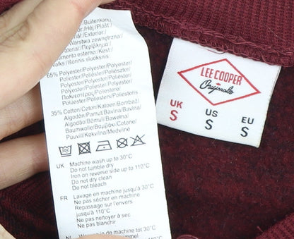 Mens UK Size S Lee Cooper Red Full Zip Sweatshirt