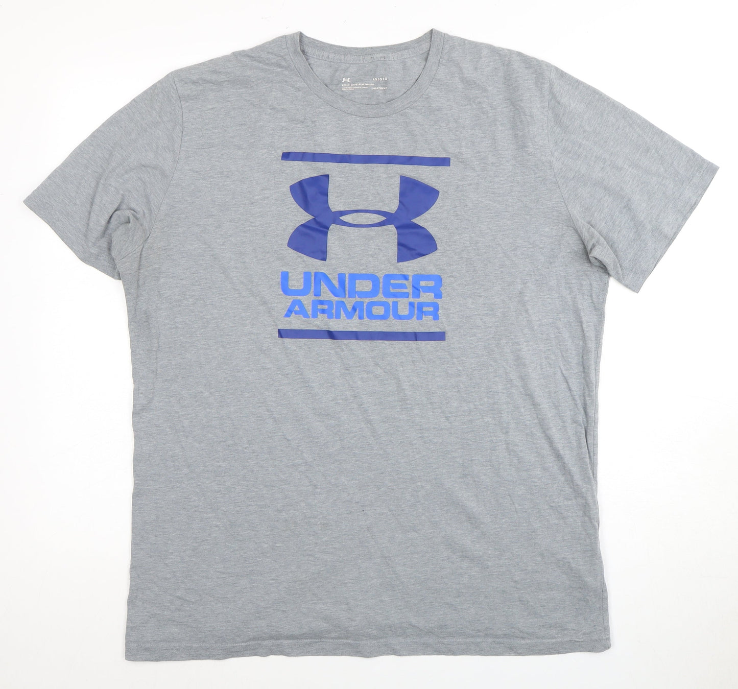 Under Armour Men's Grey Loose Fit T-Shirt, Size L, Graphic Logo