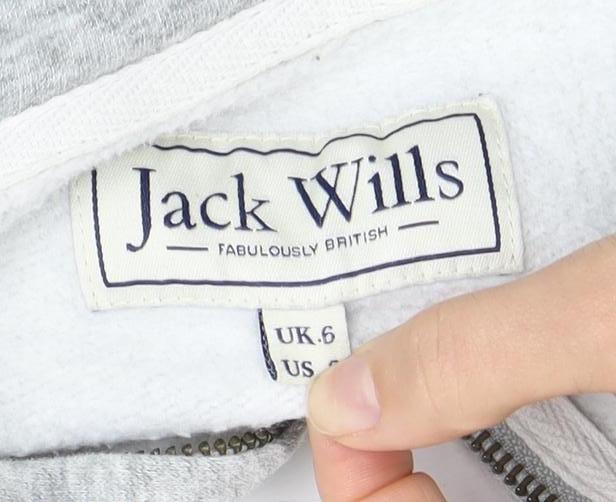 Womens UK Size 6 Jack Wills Grey Full Zip Hoodie