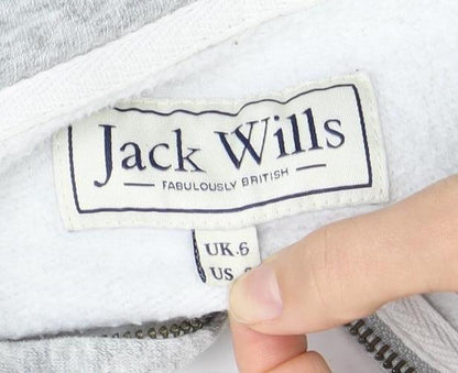 Womens UK Size 6 Jack Wills Grey Full Zip Hoodie