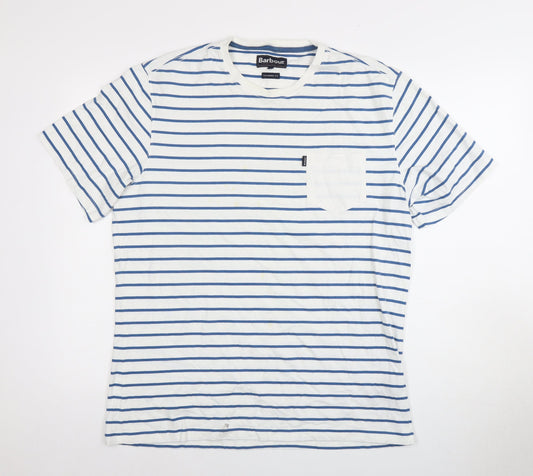 Barbour Men's Stripe T Shirt Blue XL