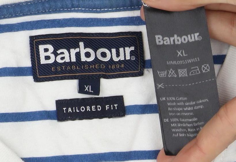 Barbour Men's Stripe T Shirt Blue XL