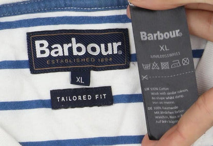 Barbour Men's Stripe T Shirt Blue XL