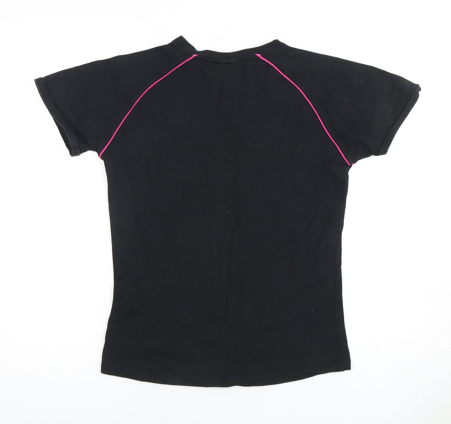 Fila Women's Black T-Shirt, L, Casual Crew Neck