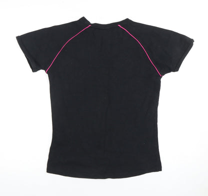 Fila Women's Black T-Shirt, L, Casual Crew Neck