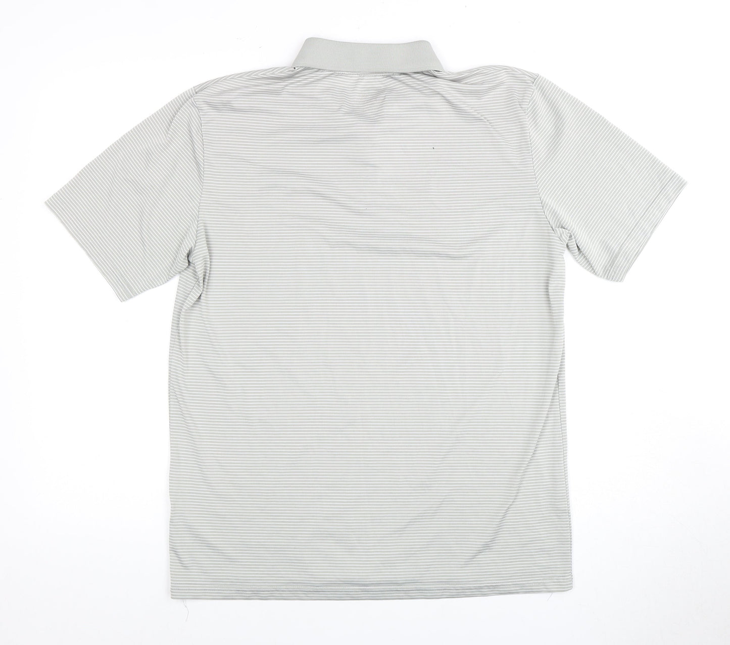 Slazenger Men's Grey Striped Polo Shirt M