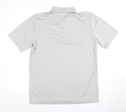 Slazenger Men's Grey Striped Polo Shirt M