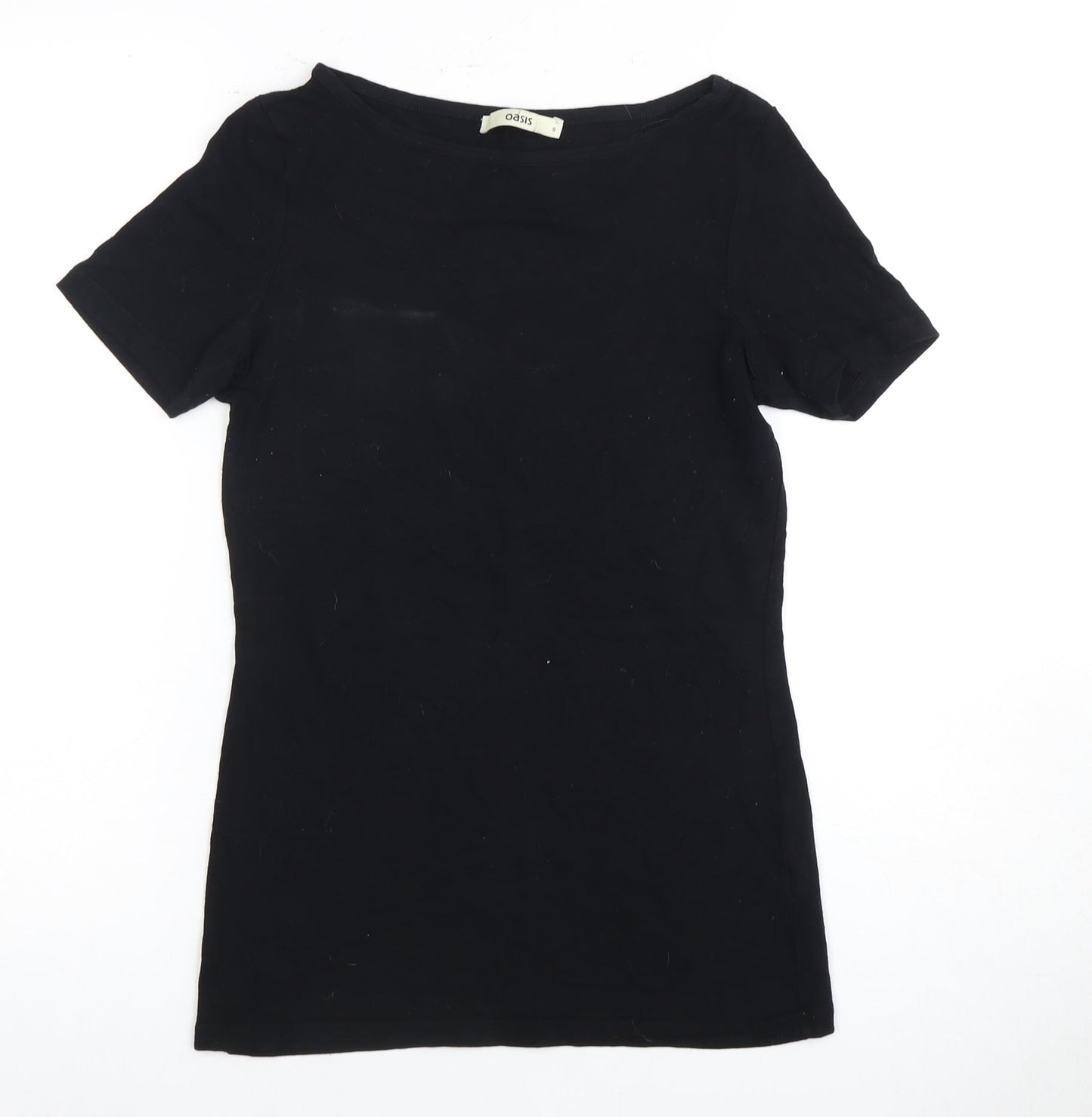 Womens UK Size S Oasis Black Basic T-Shirt