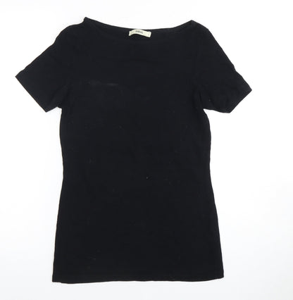 Womens UK Size S Oasis Black Basic T-Shirt