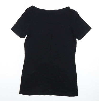 Womens UK Size S Oasis Black Basic T-Shirt