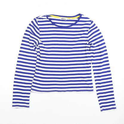 Mini Boden Girls Blue Striped Long Sleeve T-Shirt