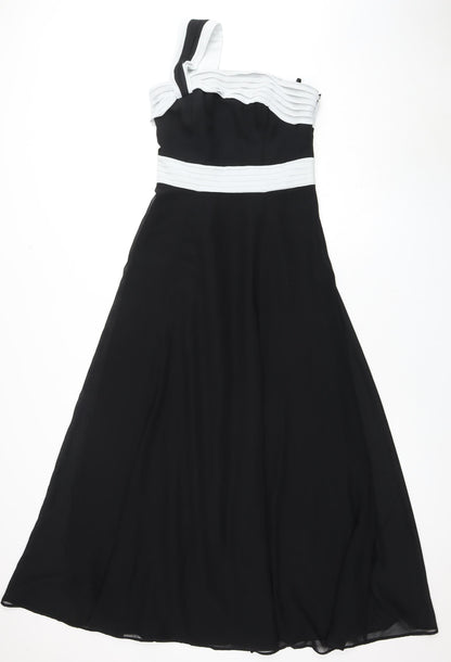 Debut Women's Long Black Chiffon Dress, Size 8
