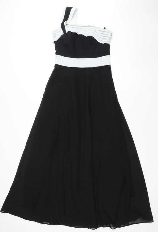 Debut Women's Long Black Chiffon Dress, Size 8