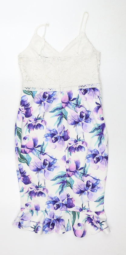 Vibrant Floral Scuba Dress, Women, Size 12, Multicoloured
