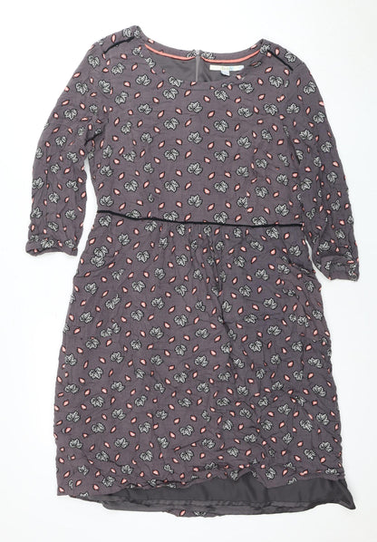 Boden Women's Floral Dress Size 12 Multicoloured Long Sleeve