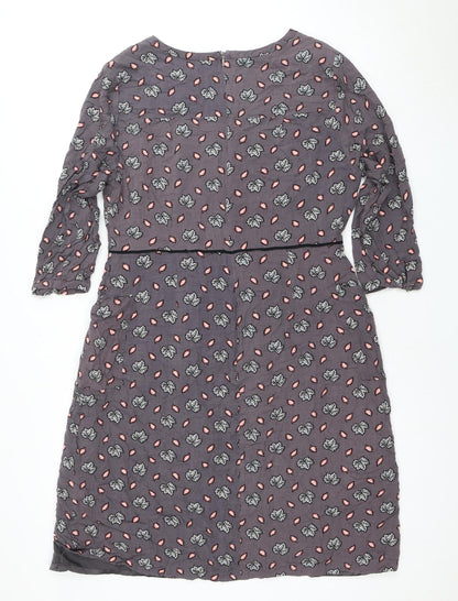 Boden Women's Floral Dress Size 12 Multicoloured Long Sleeve