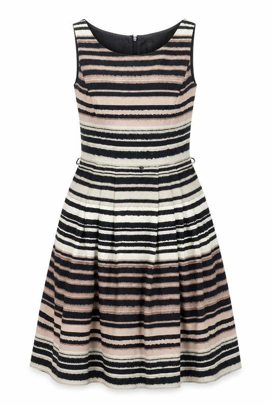 Front view of Principles by Ben de Lisi Sleeveless Women's Striped Dress, size 10