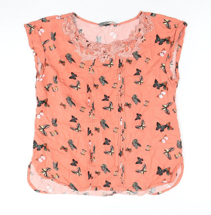 Womens UK Size 10 Oasis Pink Basic Blouse