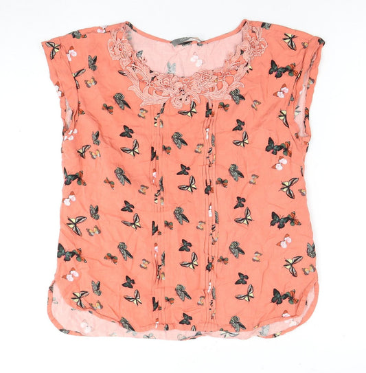 Womens UK Size 10 Oasis Pink Basic Blouse