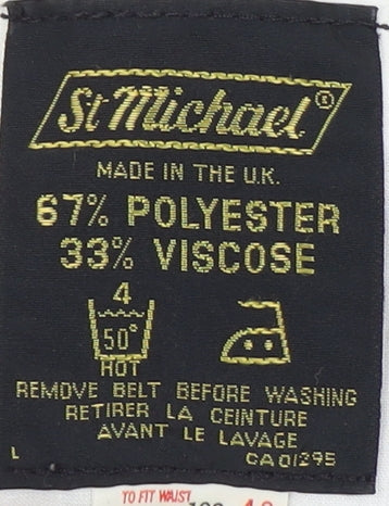 St Michael Men's Grey Pleated Trousers Size L