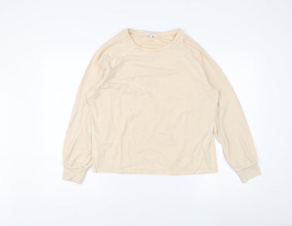 Next Women's Beige Striped Pullover Sweatshirt Size 12