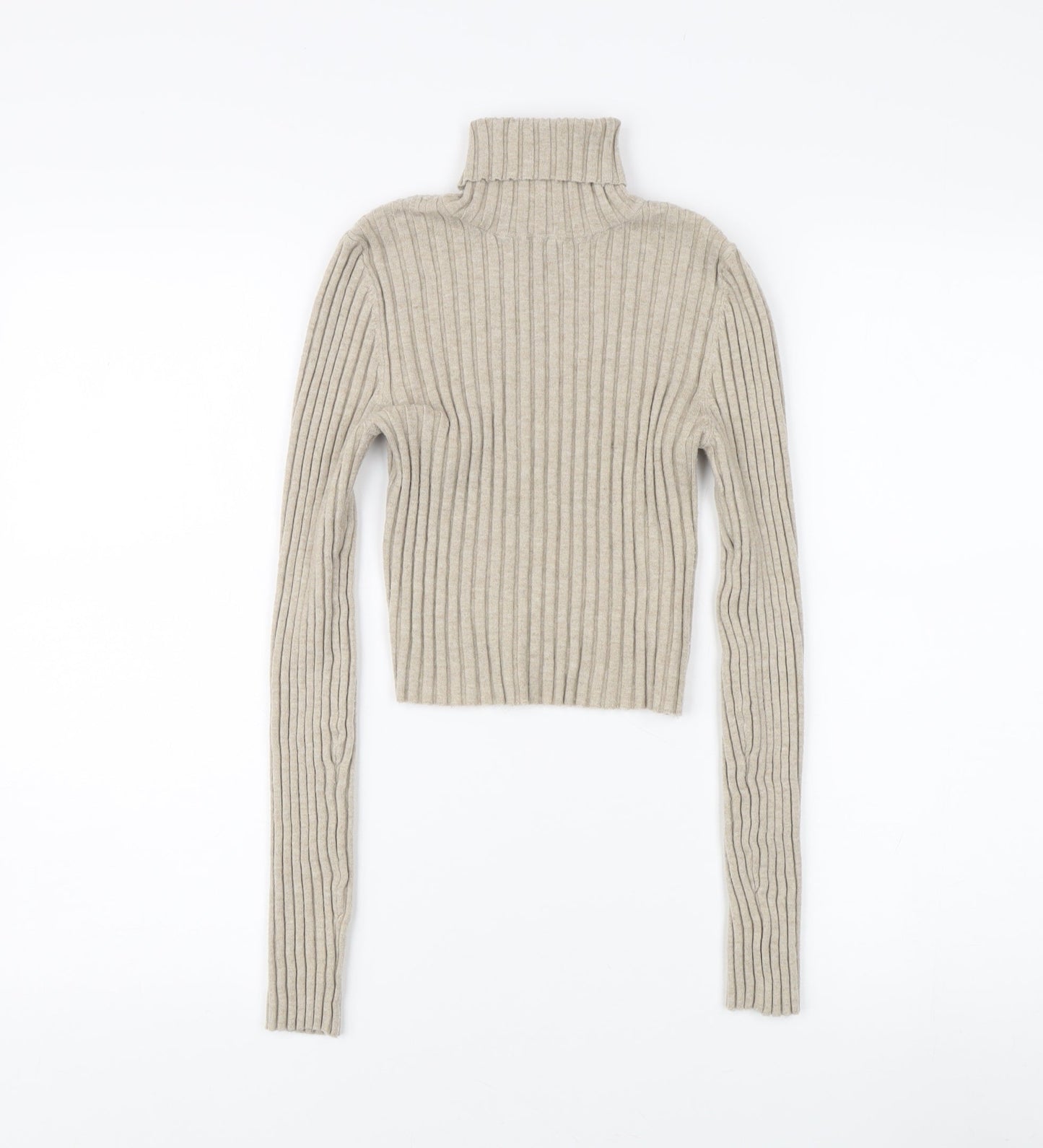 Womens UK Size S Bershka Beige Pullover Jumper