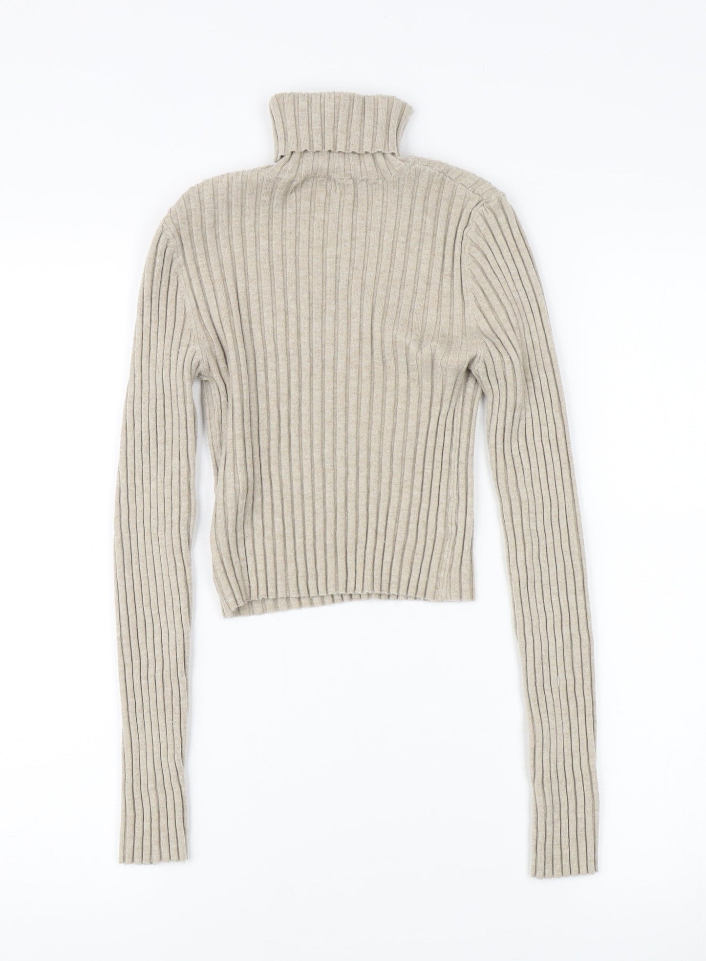 Womens UK Size S Bershka Beige Pullover Jumper