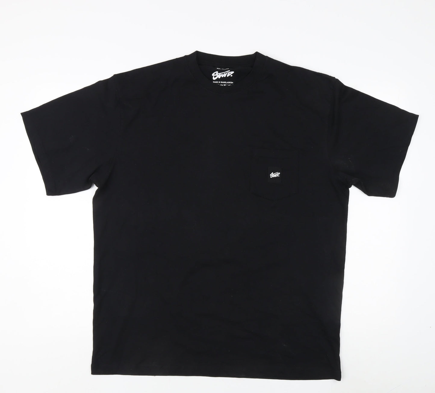Pull&Bear Men's Black M Cotton T-Shirt
