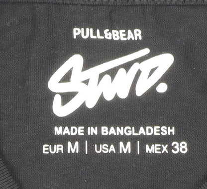 Pull&Bear Men's Black M Cotton T-Shirt