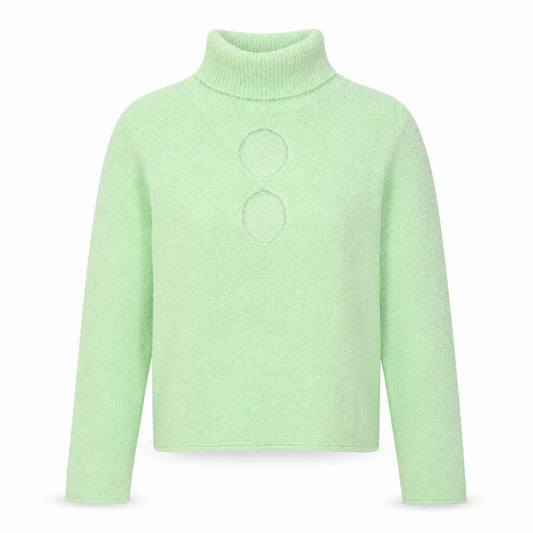 Front view of ASOS DESIGN Women's Green Roll Neck Jumper