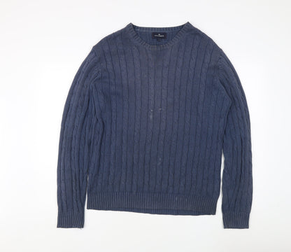 Blue Harbour Men's Blue Cable-Knit Pullover Jumper L
