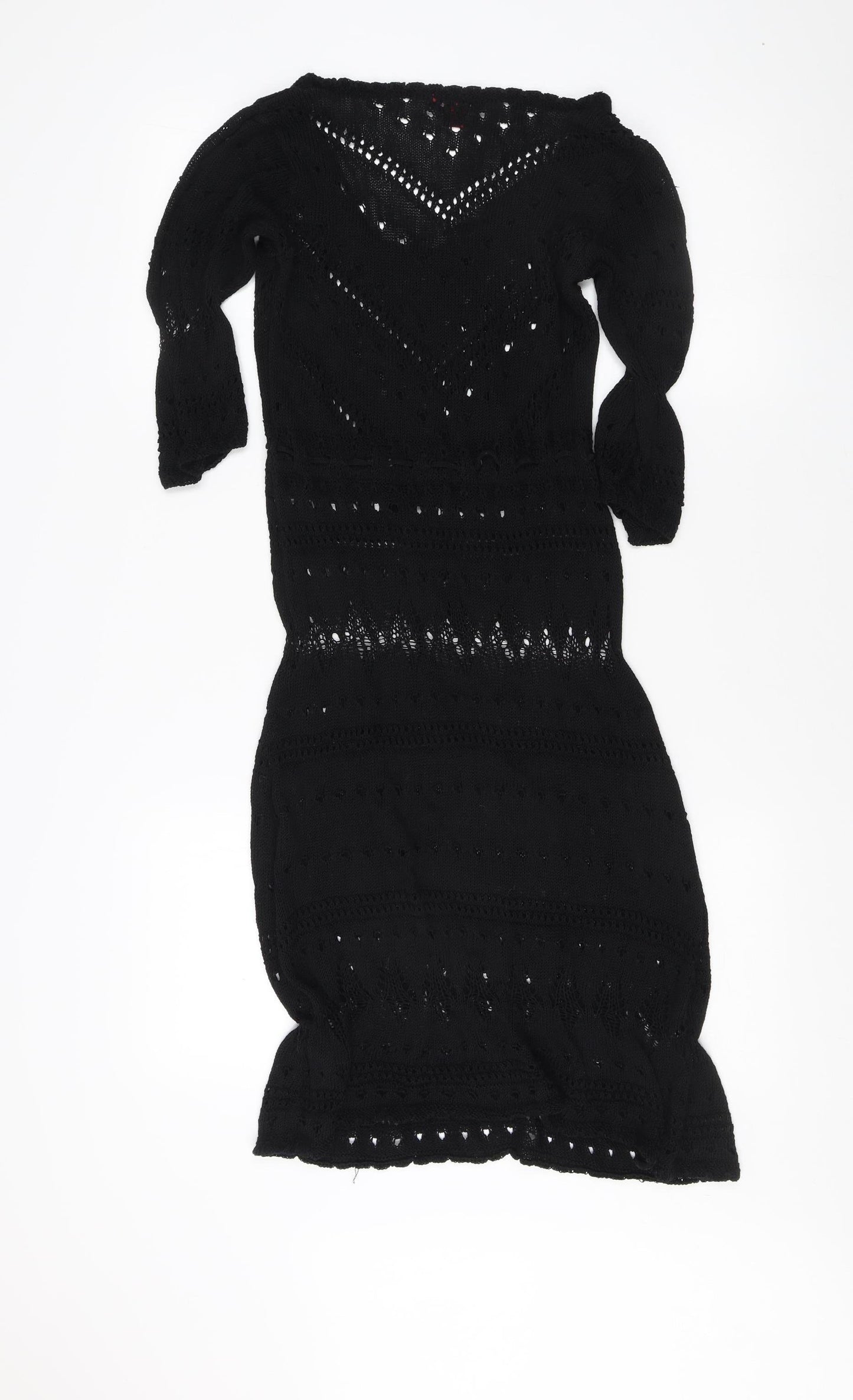 Monsoon Women's Black Knit Dress, Size 10, V-Neck