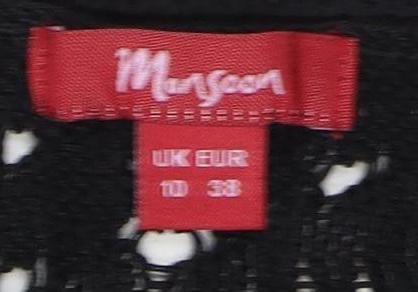 Monsoon Women's Black Knit Dress, Size 10, V-Neck