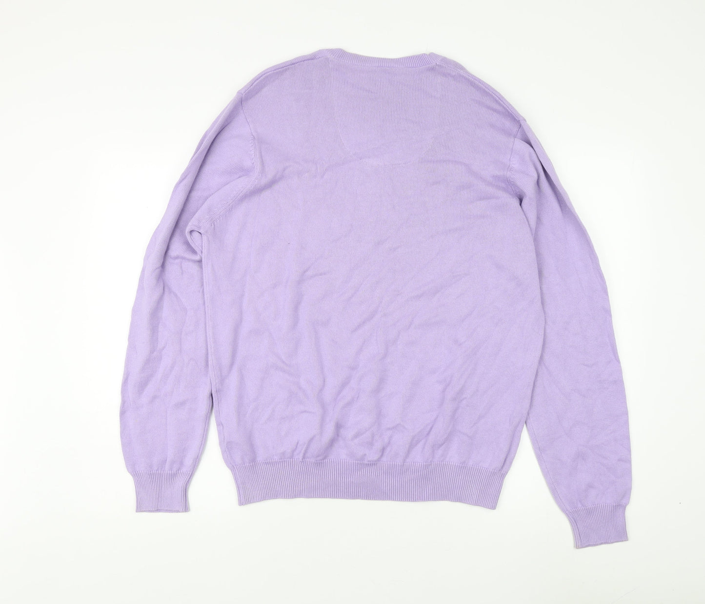 Marks and Spencer Men's Purple Cotton Pullover Jumper L