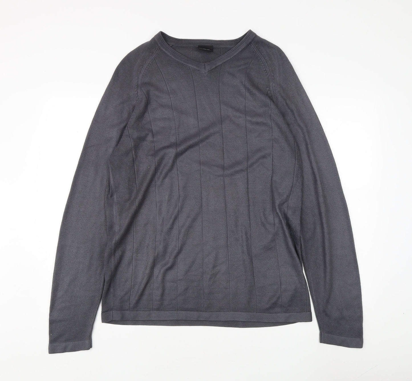Next Men's Grey Pullover Jumper V-Neck M